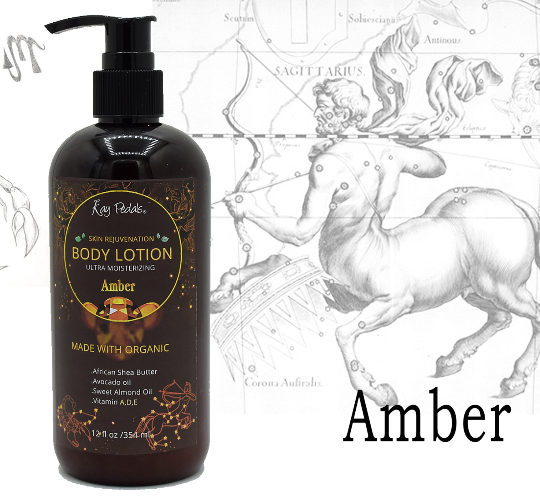 Amber Natural Organic Body Lotion 12oz
